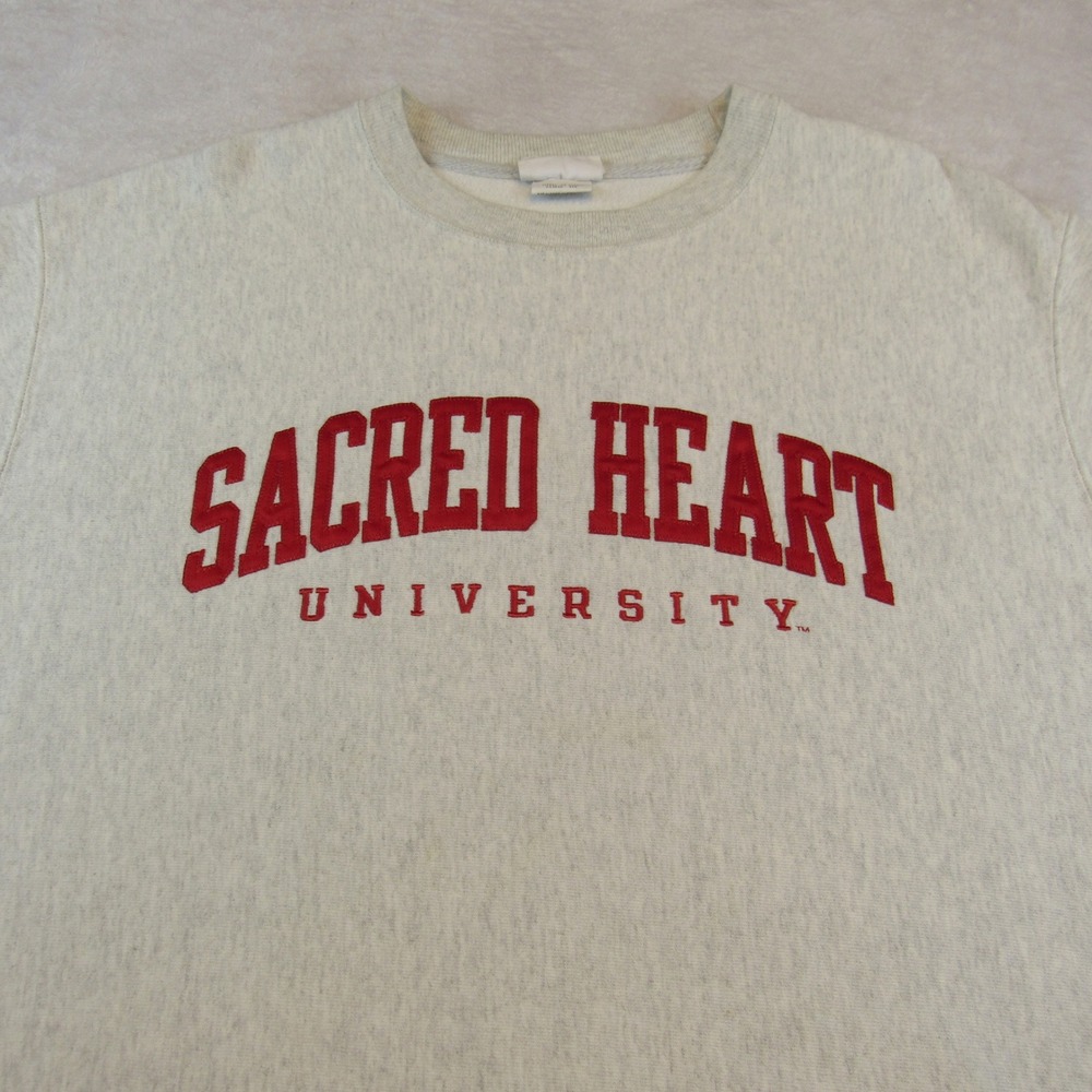 Champion Reverse Weave Sweatshirt Mens Large Grey Excellent Sacred Heart Univ